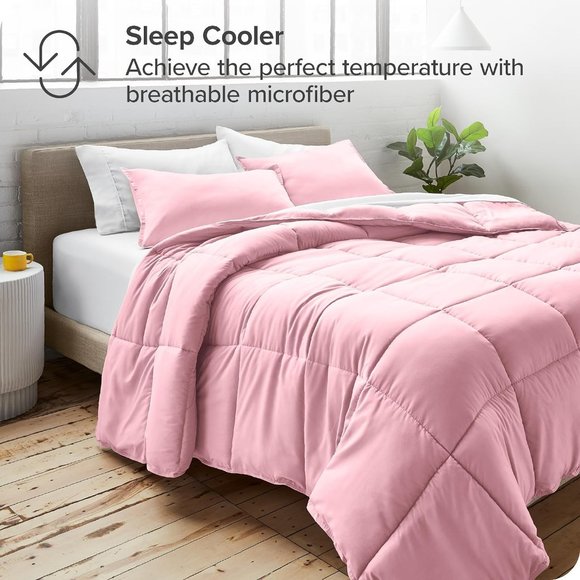 Pink Comforter, soft, warm all seasons blanket. (Double Size - Light Pink) - Picture 3 of 4